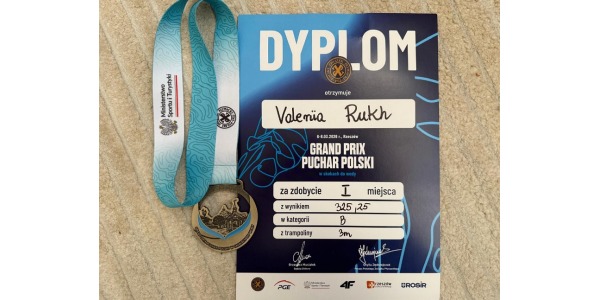 Kolejny sukces naszej uczennicy w skokach do wody. 